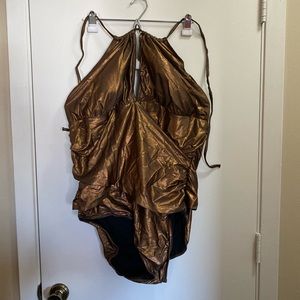 Shiny bronze one piece